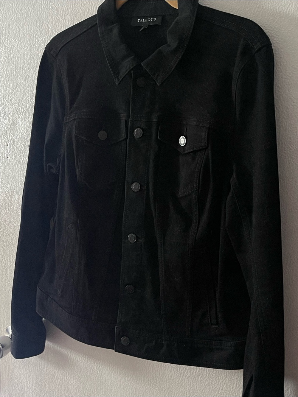 Talbots Women’s Black Denim Jean Jacket, Large